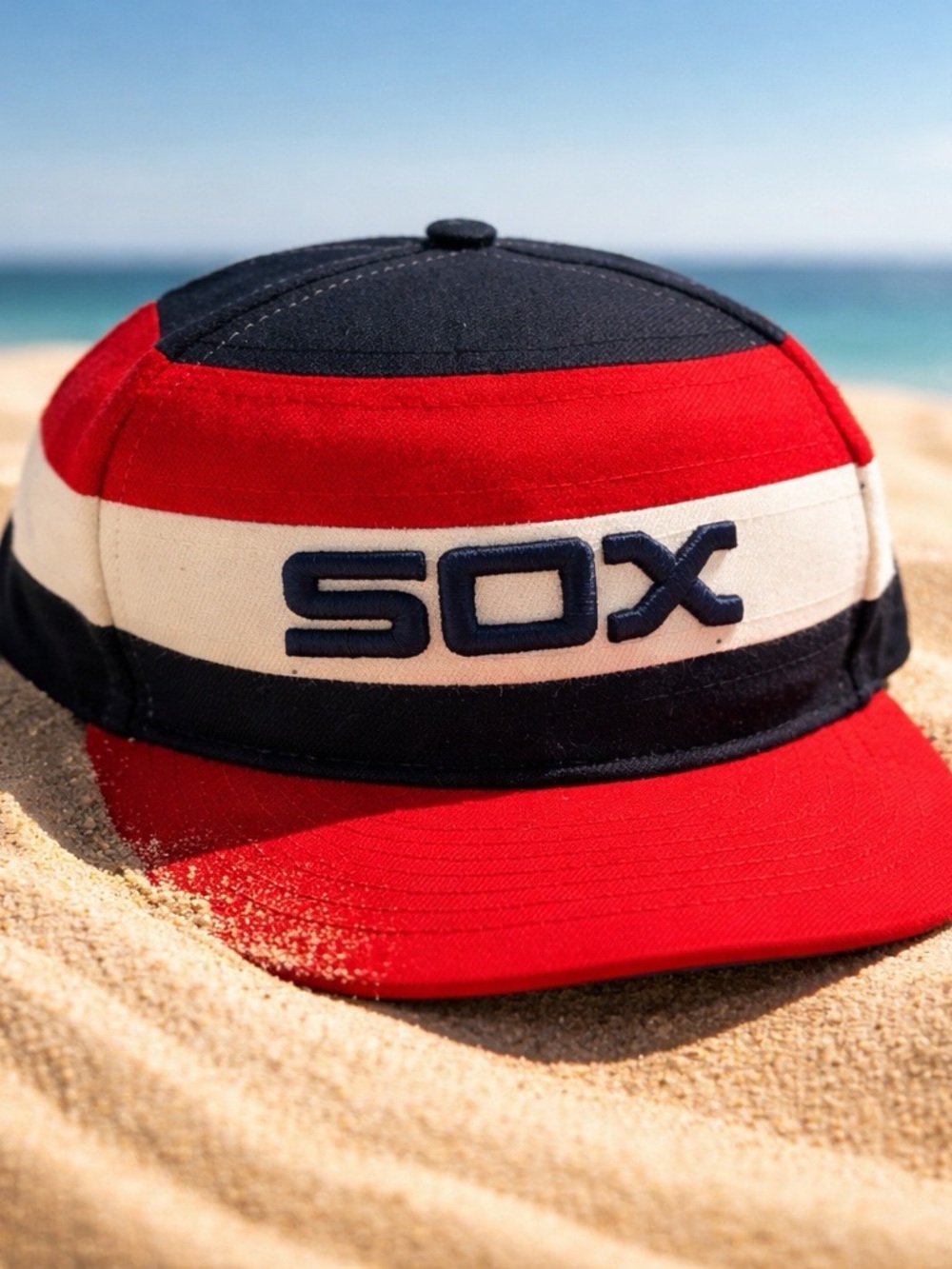Retro SOX Embroidered Stripe Fitted Hat 7 3/8